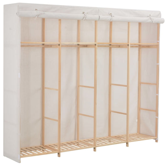 Wardrobe White 200x40x170 cm Fabric - Cupboards & Wardrobes