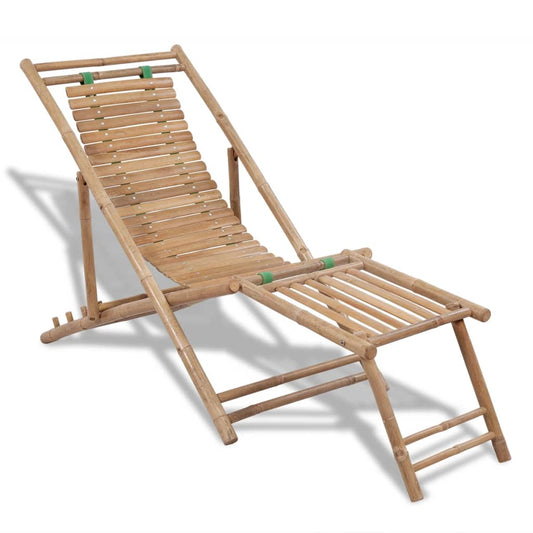 Outdoor Deck Chair with Footrest Bamboo - Sunloungers