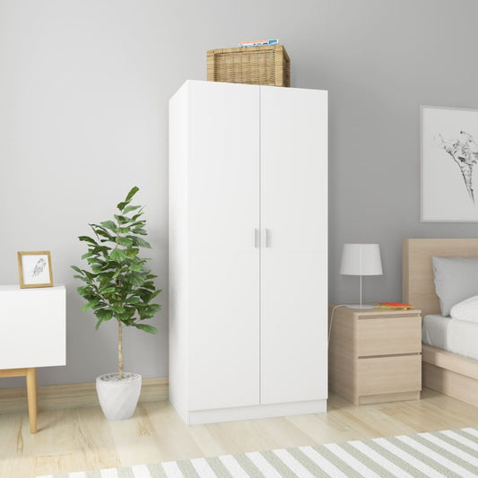 Wardrobe White 80x52x180 cm Engineered Wood - Cupboards & Wardrobes