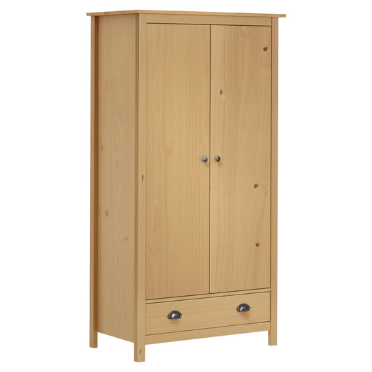 2-Door Wardrobe Hill 89x50x170 cm Solid Pine Wood - Cupboards & Wardrobes