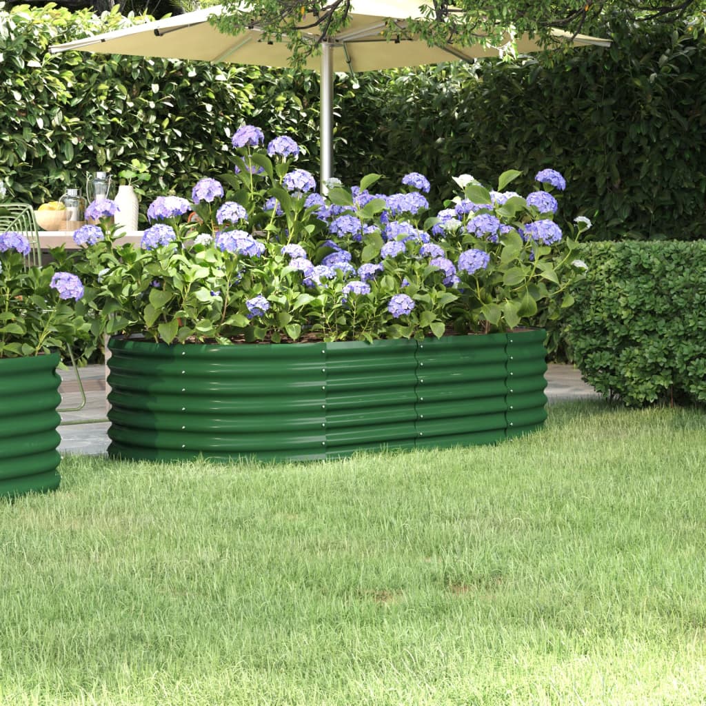 Garden Raised Bed Powder-coated Steel 152x80x36 cm Green - Pots & Planters