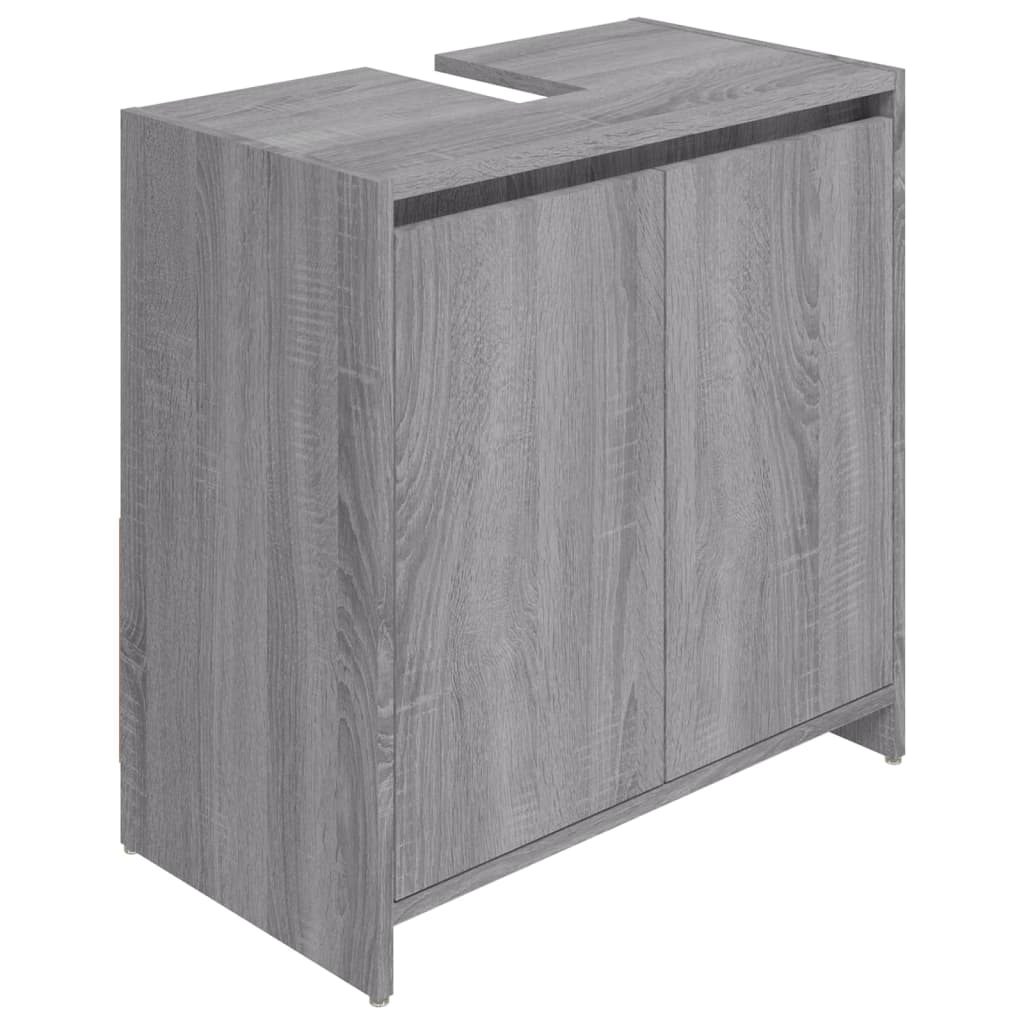 Bathroom Cabinet Grey Sonoma 60x33x61 cm Engineered Wood - Bathroom Furniture Sets