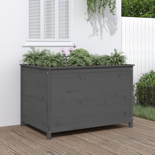 Garden Raised Bed Grey 119.5x82.5x78 cm Solid Wood Pine - Pots & Planters