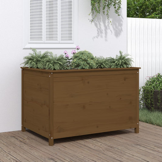 Garden Raised Bed Honey Brown 119.5x82.5x78 cm Solid Wood Pine - Pots & Planters