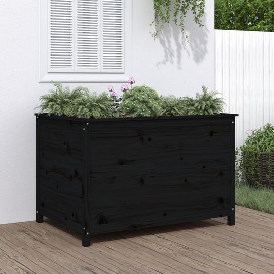 Garden Raised Bed Black 119.5x82.5x78 cm Solid Wood Pine - Pots & Planters