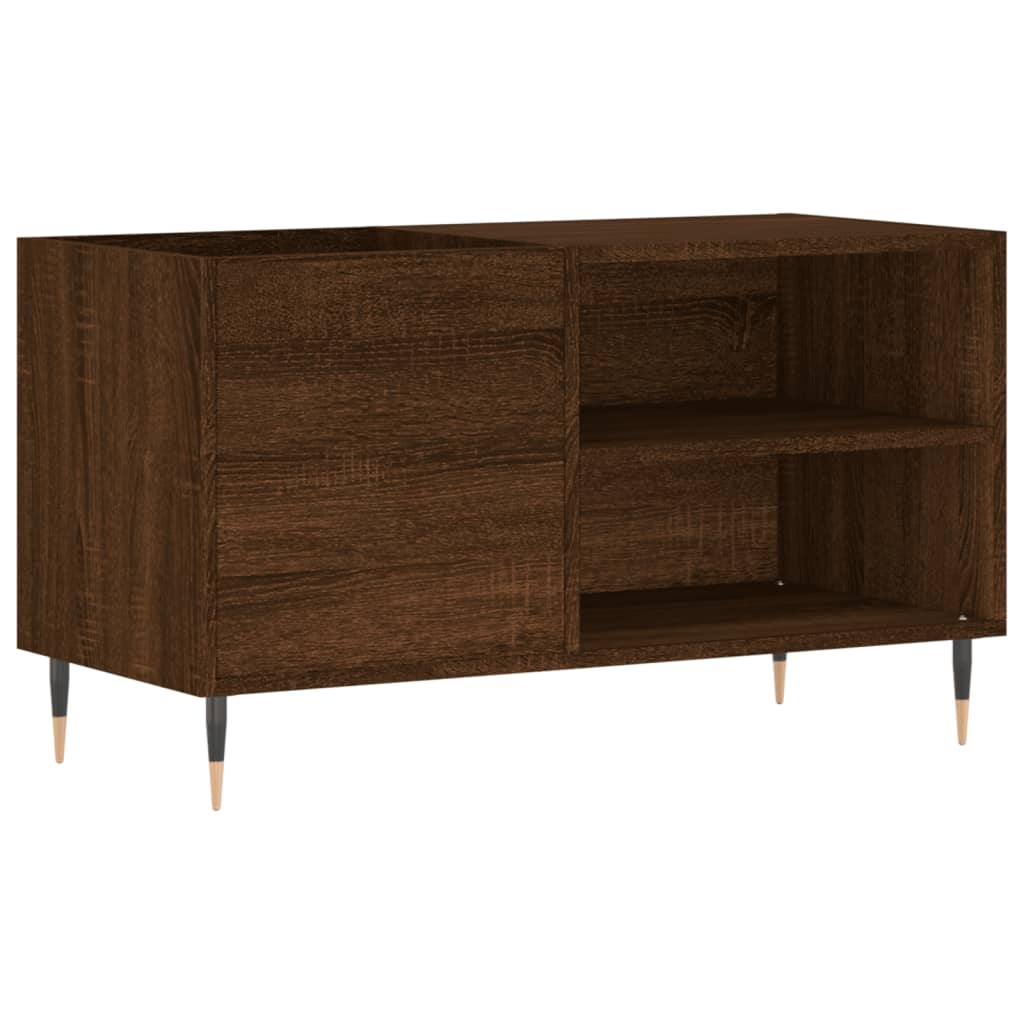 Record Cabinet Brown Oak 85x38x48 cm Engineered Wood - Media Storage Cabinets & Racks