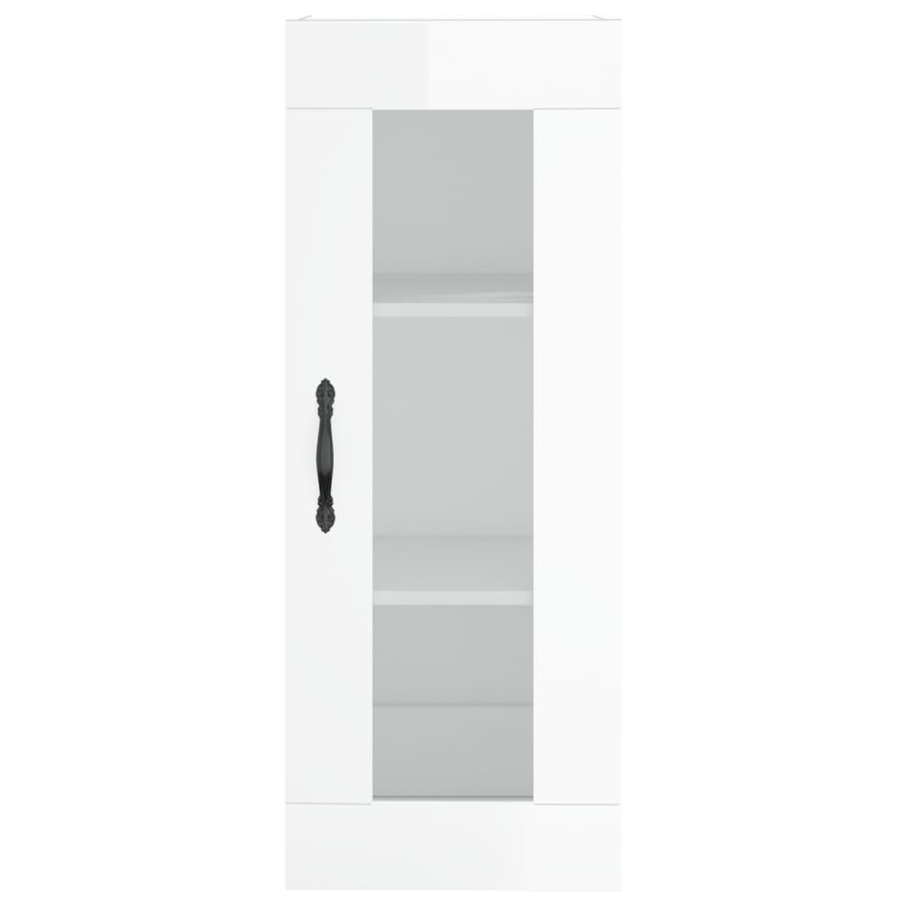 Wall Mounted Cabinet High Gloss White 34.5x34x90 cm - Buffets & Sideboards