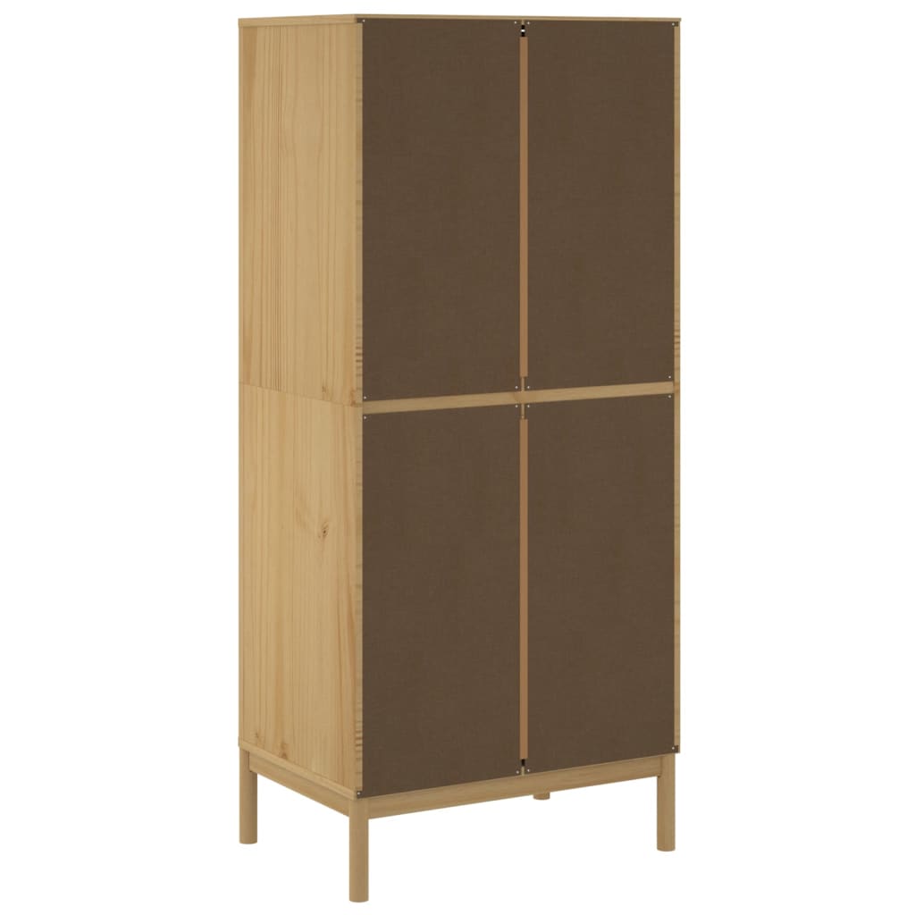 Wardrobe FLORO Wax Brown 77x53x171 cm Solid Wood Pine - Cupboards & Wardrobes