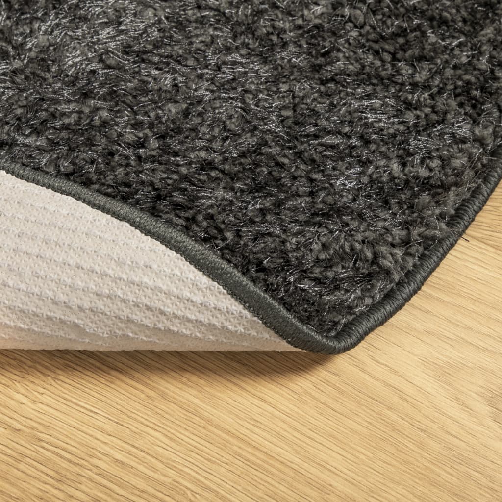 Rug ISTAN High Pile Shiny Look Anthracite Ø 100 cm - Rugs
