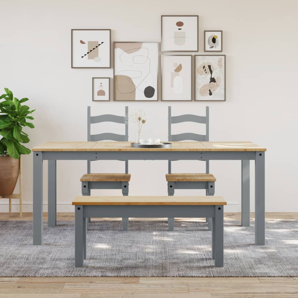Dining Table Panama Grey 180x90x75 cm Solid Wood Pine - Kitchen & Dining Room Tables
