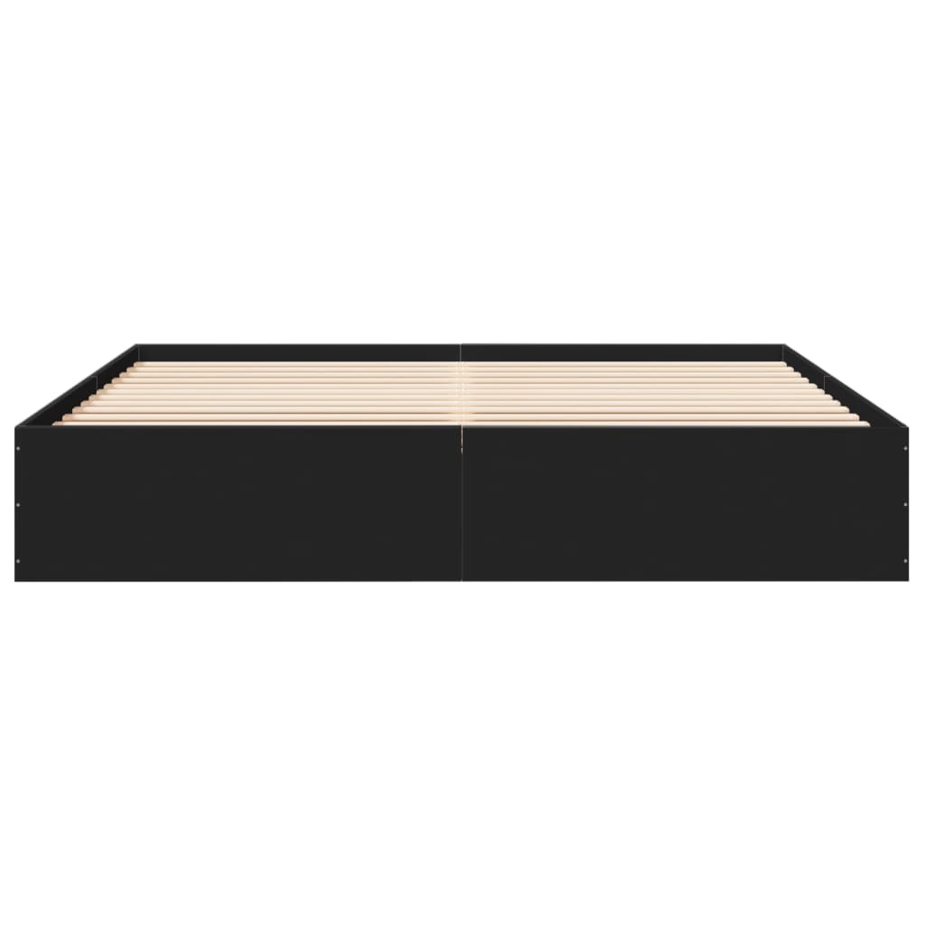 Bed Frame Black 180x200 cm Super King Engineered Wood - Beds & Bed Frames