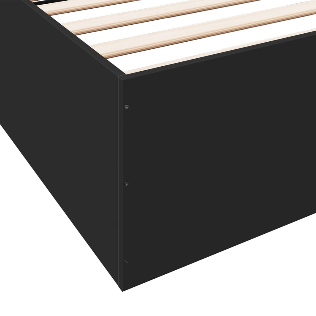 Bed Frame Black 180x200 cm Super King Engineered Wood - Beds & Bed Frames