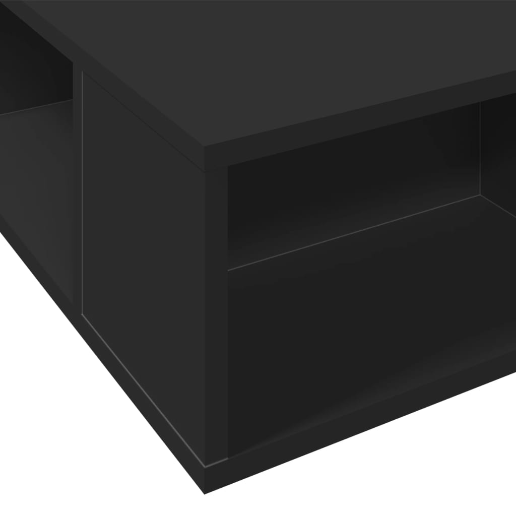 Bed Frame Black 140x200 cm Engineered Wood - Beds & Bed Frames