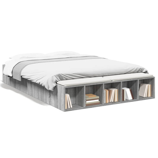 Bed Frame Grey Sonoma 140x200 cm Engineered Wood - Beds & Bed Frames